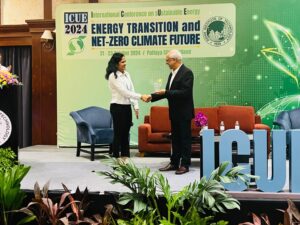 Winning gold award for Best student research paper presentation on 'International Conference of Sustainable Energy (ICUE) 2024